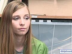 Stripsearchporn officer pounds redhead teen shoplifter's pussy 🔥🍑