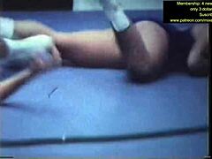 i get pinned in intense mixed wrestling hold damn