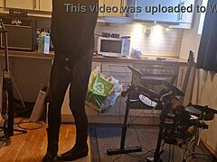 kit willer's ripped ass gapes wide for honey's cock cum in kitchen