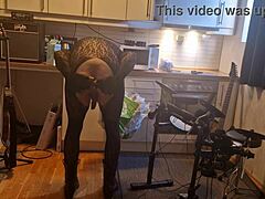 kit willer's ripped ass gapes wide for honey's cock cum in kitchen