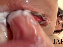 curvy latina's fat pussy overflows with creamy milk load