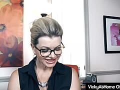 Vicky Vette Fingers Clit Hard at Office