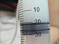 Chubby Blonde Pregnant Belly Filled by Fantasy Dog Dildo Creampie