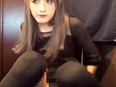 Beautiful Japanese Ladyboy Jerks Cock Boldly