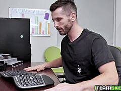 Chloe Temple rolls over for ultimate belly rub in bedroom with barefoot blonde teen