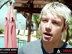 cuckold dude watches his naughty petite blonde ride monster cock cowgirl 😈🍆