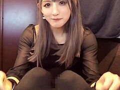 Beautiful Japanese Ladyboy Jerks Cock Boldly