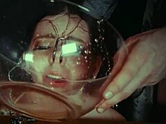 emo goth whore tied up bound punished rough with piss in garage cries