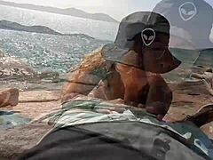 Orgia on deserted beach with naughty sluts sucking cock doggystyle 😈👅🌴