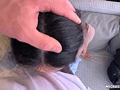 Slim Asian trades pussy for cash in motel FUCK