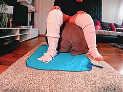 yoga workout ditches panties and bra for big ass fat freedom