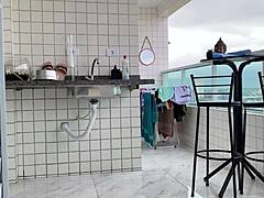 maid shows up for house cleaning in teasing outfit sparking voyeur heat