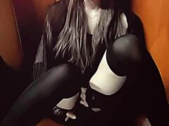 this quiet japanese ladyboy jerks off silently on cam hiding moans during intense solo masturbation