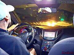 Horny Wife Flashes Ass to Driver, Fucks Publicly