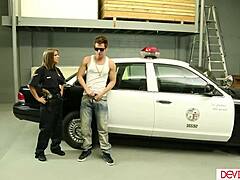 Guy Throat Fucks Brunette Policewoman Deep