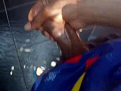 stroking my throbbing cock outdoors feels so risky