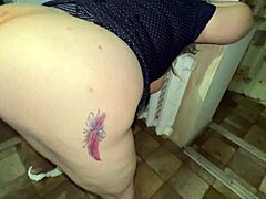 A chubby mature stepmom shows off big tits ass to please stepson.