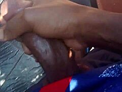 stroking my throbbing cock outdoors feels so risky