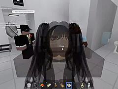 two avatars fuck wildly in roblox then hit public restroom for outdoor action