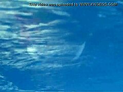 Skinny Asian babe skinnydips nude by the pool so teasingly sexy