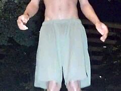 Skinny Brunette Picked Up for Intense Workout Sex