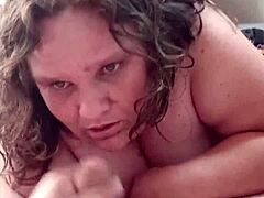 damn this bbw milf gives the sloppiest cum-in-mouth blowjob ever seen