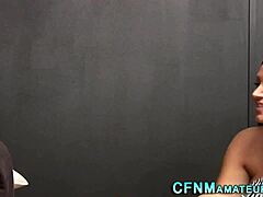 Glam Cfnm Amateur Babe Jerks Cock In High Heels With Cute Brunette Hands!