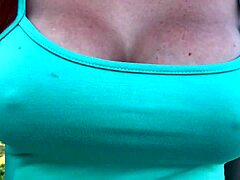 Horny Italian Milf Flaunts Big Tits Hard Nipples Miami Stroll