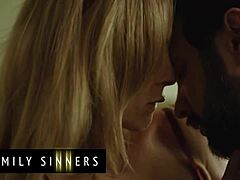 Blonde Stepsister Moans Wildly from Stepbrother's Shaved Pussy Fingering and Rubbing!