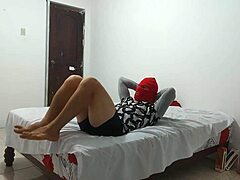 american guy with small ugly cock masturbates using inflatable plastic in casting