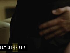 Blonde Stepsister Moans Wildly from Stepbrother's Shaved Pussy Fingering and Rubbing!