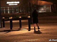 chubby british milf rubs pussy flashing on bus in public spots