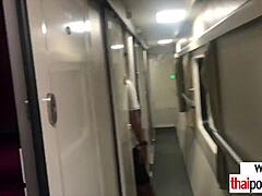 Amateur Thai Teen's Skinny Pussy Pounded by Monster Cock on Train