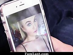 he creeps up on his taboo step-sister in pov and fucks her petite shaved pussy hard