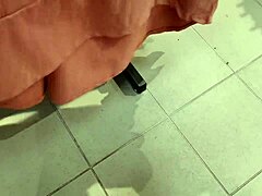 Your Italian stepmom flashes her huge ass and hairy beaver in the dressing room!