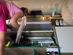 Sexy Amateur Bends Over Shelf in Candid Upskirt Skirt View Hidden Camera Catches Ass