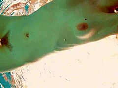 hairy brunette teen marketa swims underwater pussy tease