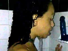 Brook Starr gulps golden shower in shower