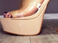 that thick ebony babe smothers small cock with sloppy head and booty