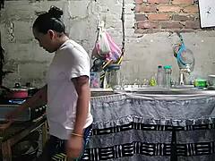 Chubby Lesbian Neighbors Ride Tongues To Orgasm In Kitchen Ass Lick Fest