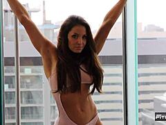 trish stratus trains athletic body inside fitness location