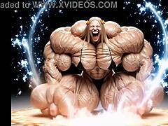 i can't stop watching abigail's huge muscles explode in growth during this fetish pump animation