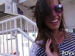 pov barely legal teen bends over for hardcore doggystyle pussy pounding