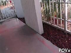 pov barely legal teen bends over for hardcore doggystyle pussy pounding