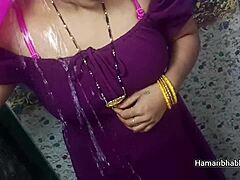Indian bhabhi bathing in steamy bath