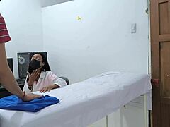 damn 20yo mulata masseuse perfect ass seduces flashing sensual interview!