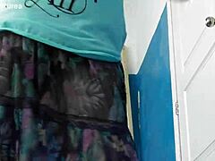 Does this hairy mature's see-through dress reveal her chubby beaver for outdoor flashing thrills?