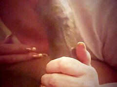 Fat curvy black milf slurps big black cock unleashing sloppy gum pleasure deepthroat