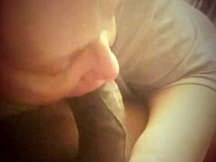 Fat curvy black milf slurps big black cock unleashing sloppy gum pleasure deepthroat