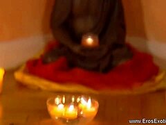 Oiled Indian beauty delivers sensual erotic female massage to aroused lover